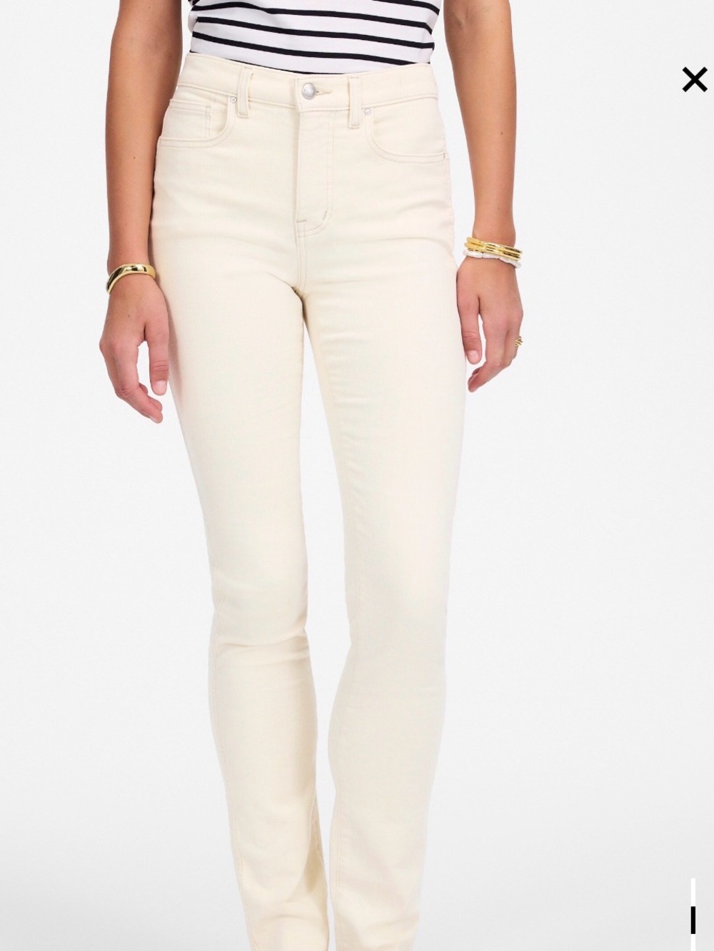 Madewell ivory stovepipe jeans in ‘vintage canvas’ size 28